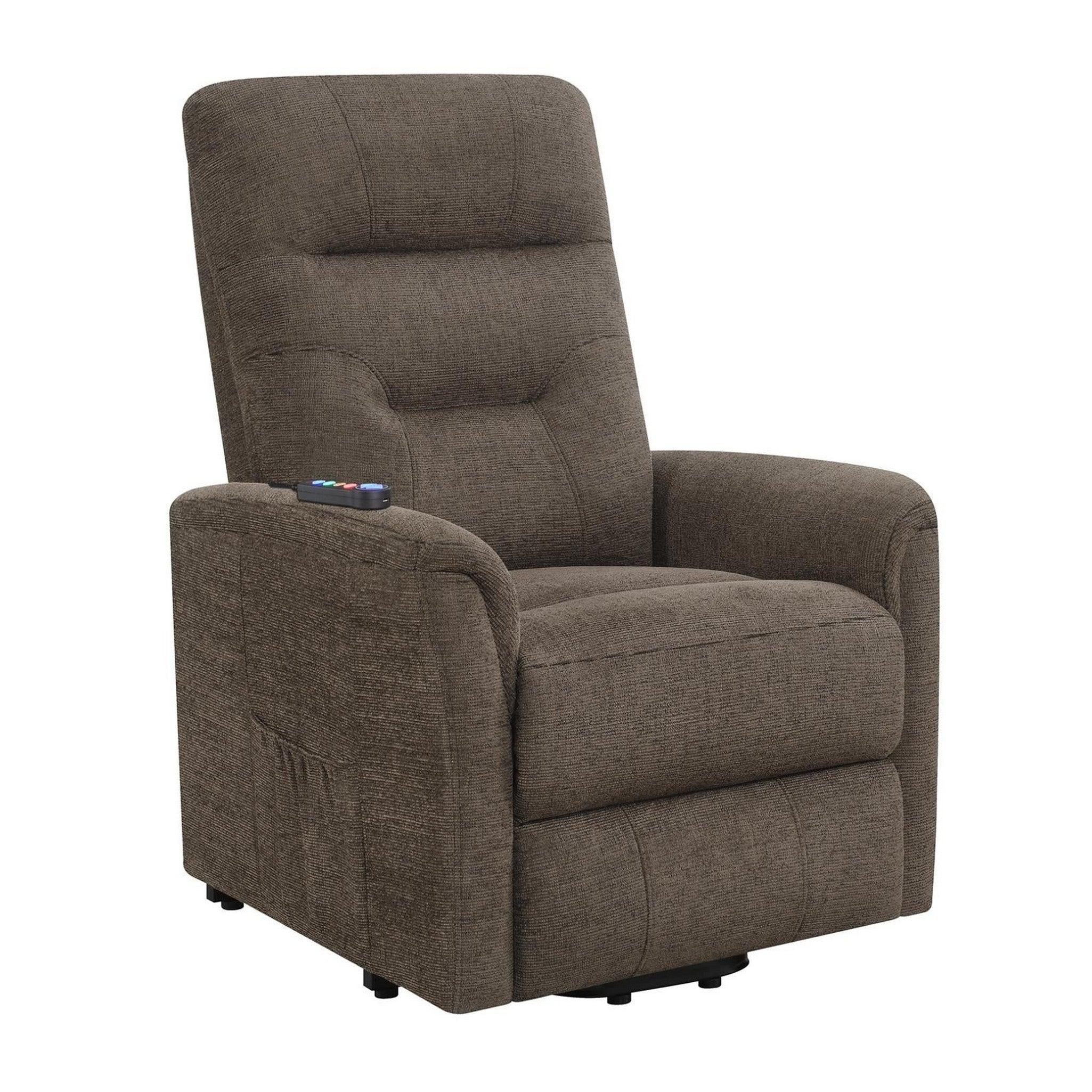 Henrietta Power Lift Recliner with Storage Pocket Brown 609404P