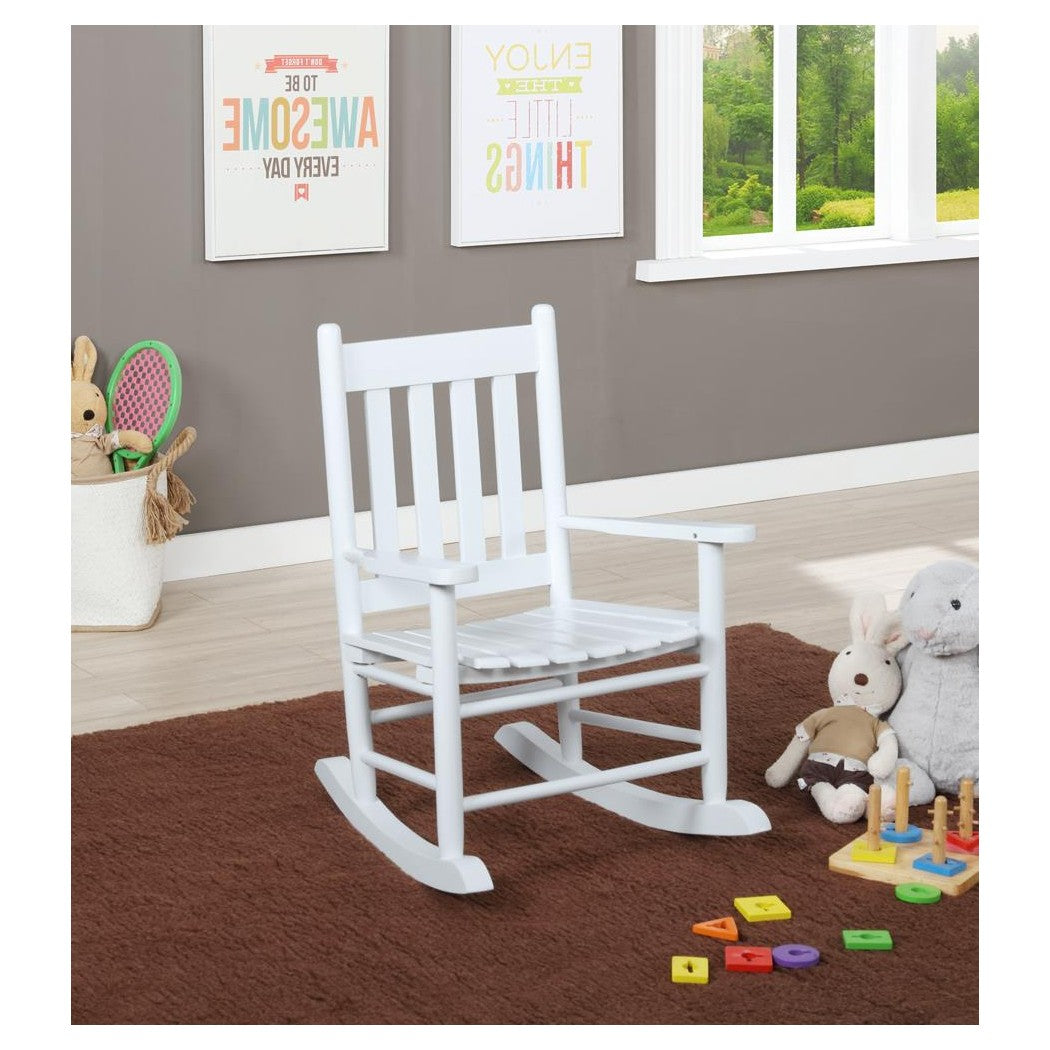 Annie Slat Back Youth Rocking Chair White 609450