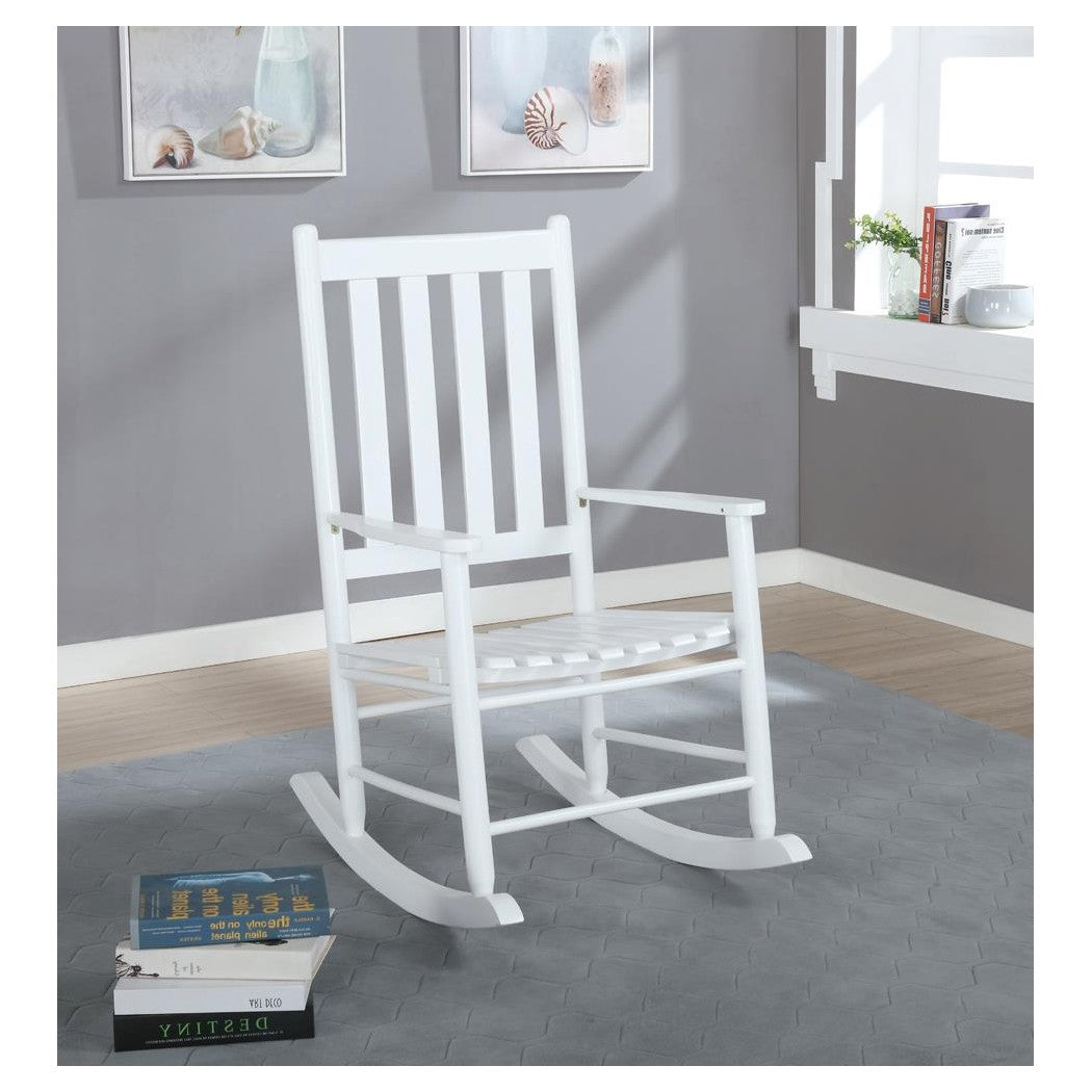 Annie Slat Back Wooden Rocking Chair White 609455