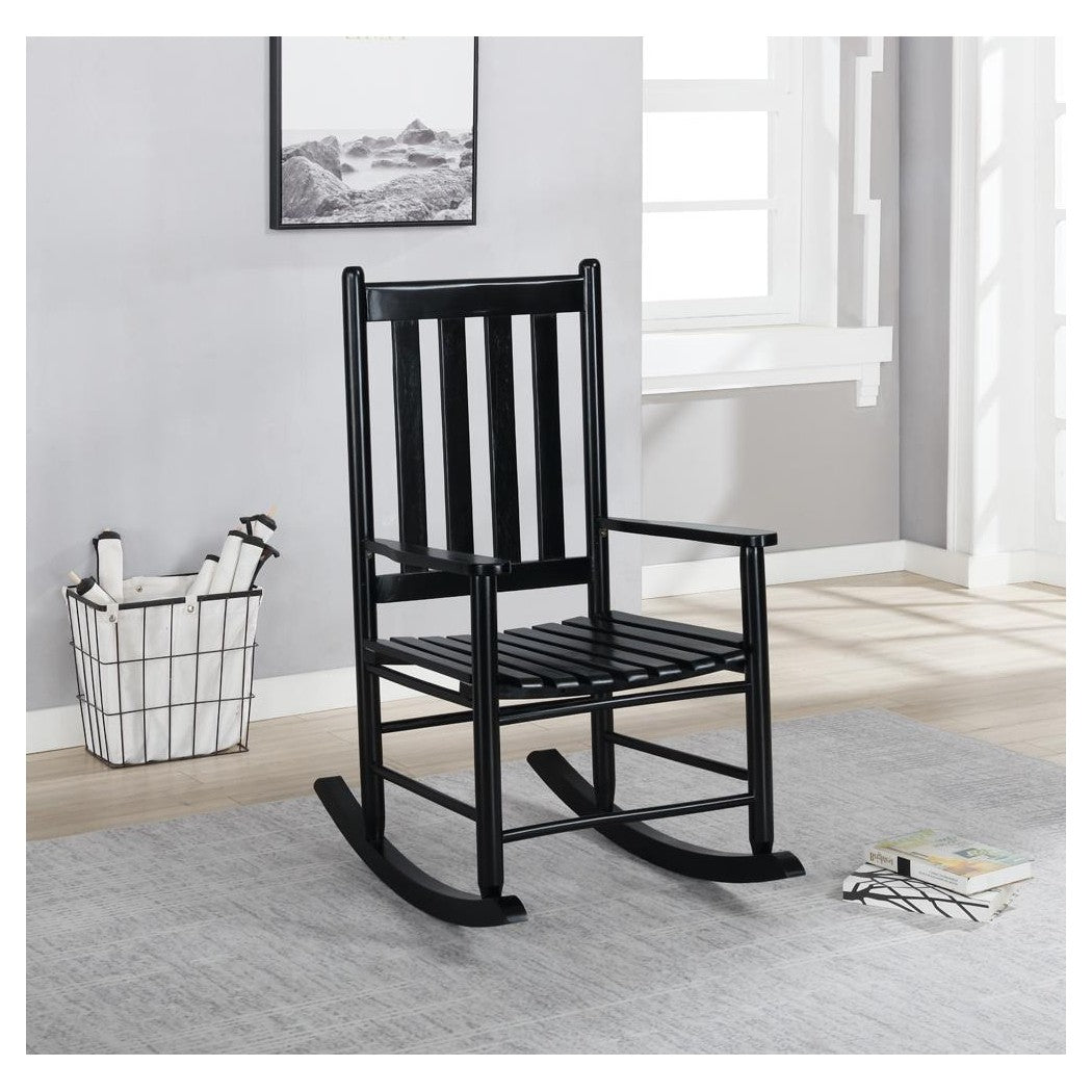 Annie Slat Back Wooden Rocking Chair Black 609456