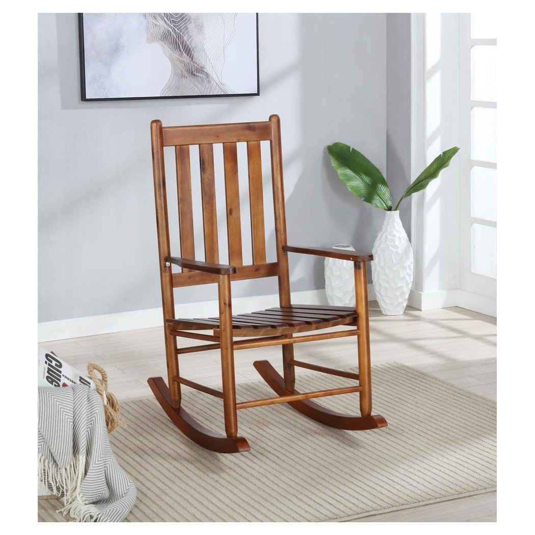 Annie Slat Back Wooden Rocking Chair Golden Brown 609457