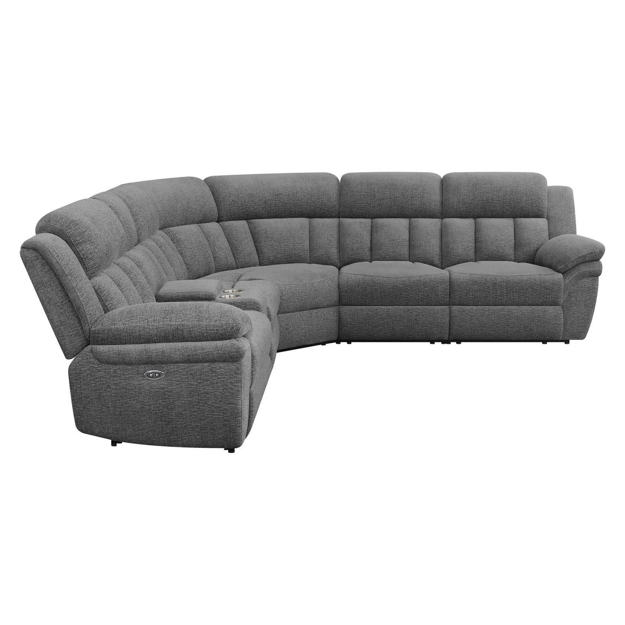 Bahrain 6-piece Upholstered Power Sectional Charcoal 609540P