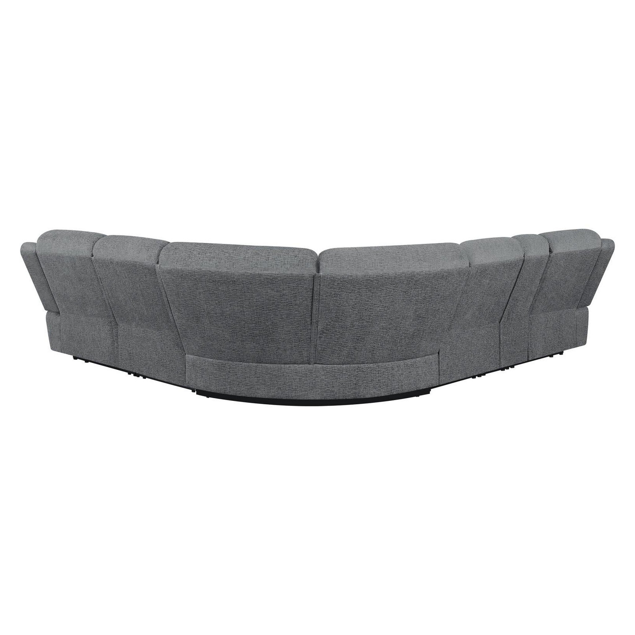 Bahrain 6-piece Upholstered Motion Sectional Charcoal 609540