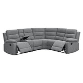 David 3-piece Upholstered Motion Sectional with Pillow Arms Smoke 609620