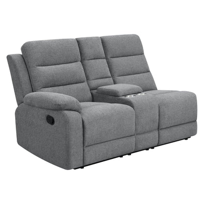 David 3-piece Upholstered Motion Sectional with Pillow Arms Smoke 609620