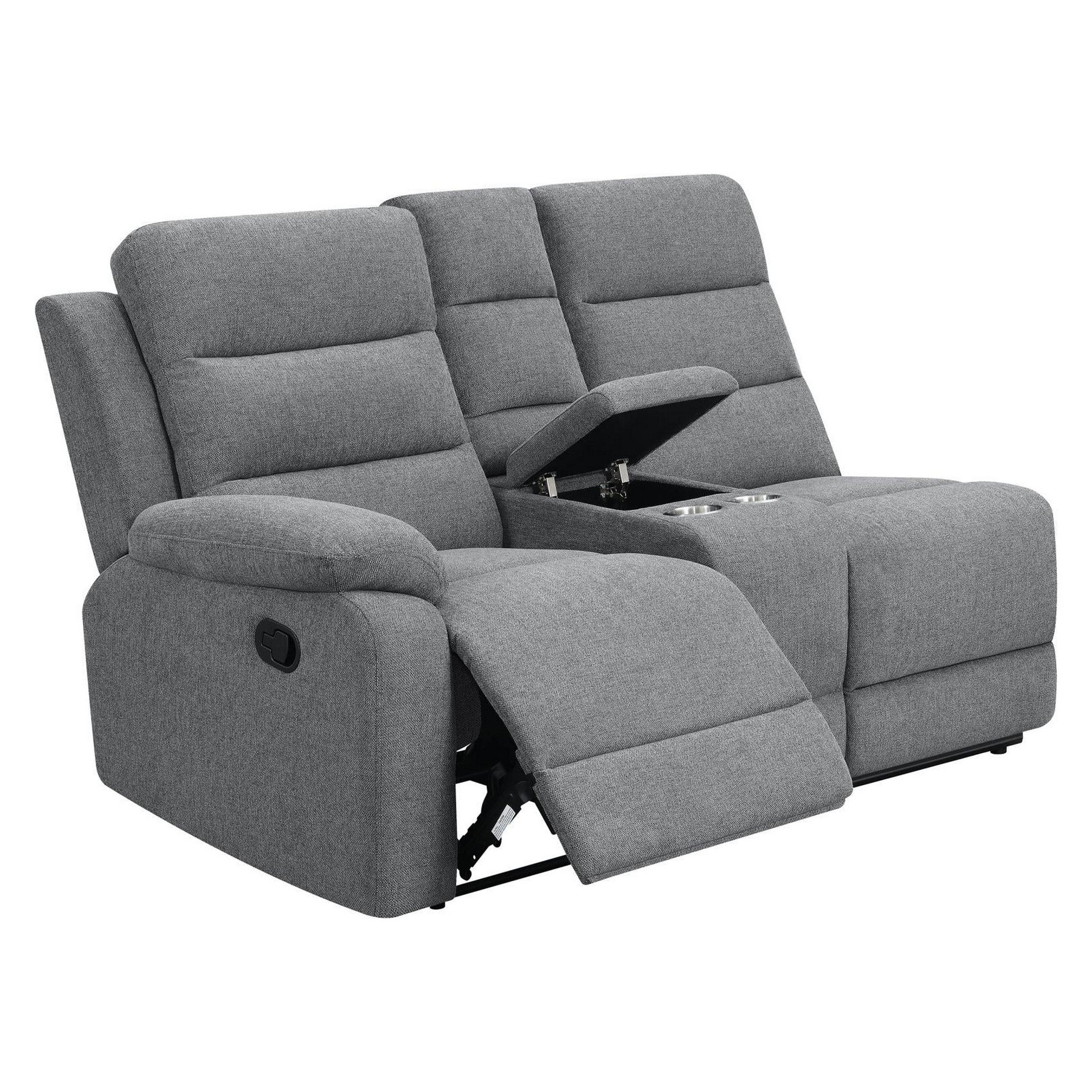 David 3-piece Upholstered Motion Sectional with Pillow Arms Smoke 609620