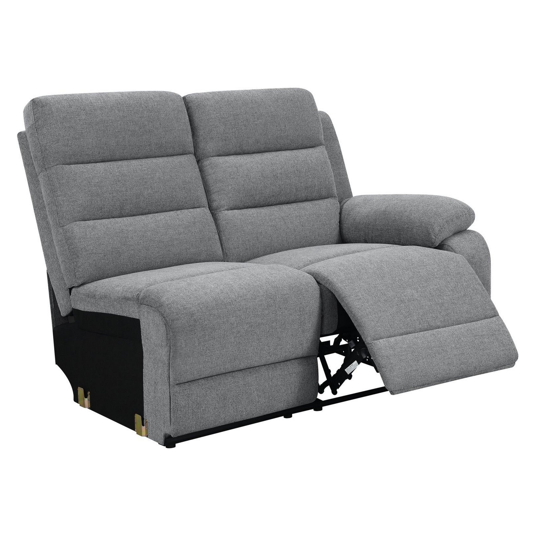 David 3-piece Upholstered Motion Sectional with Pillow Arms Smoke 609620