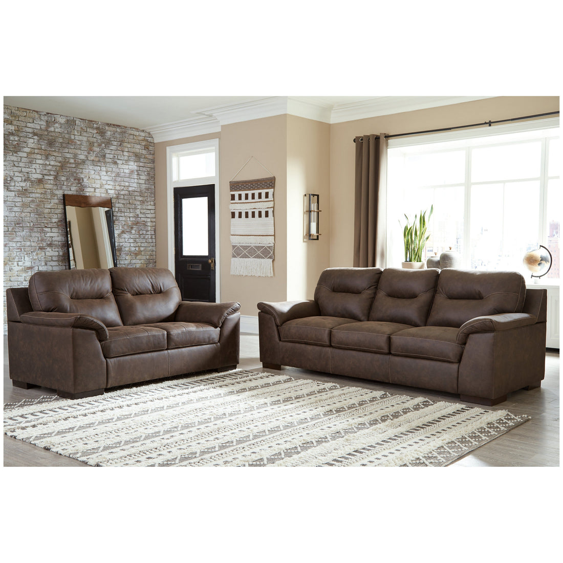 Maderla Sofa and Loveseat Ash-62002U1