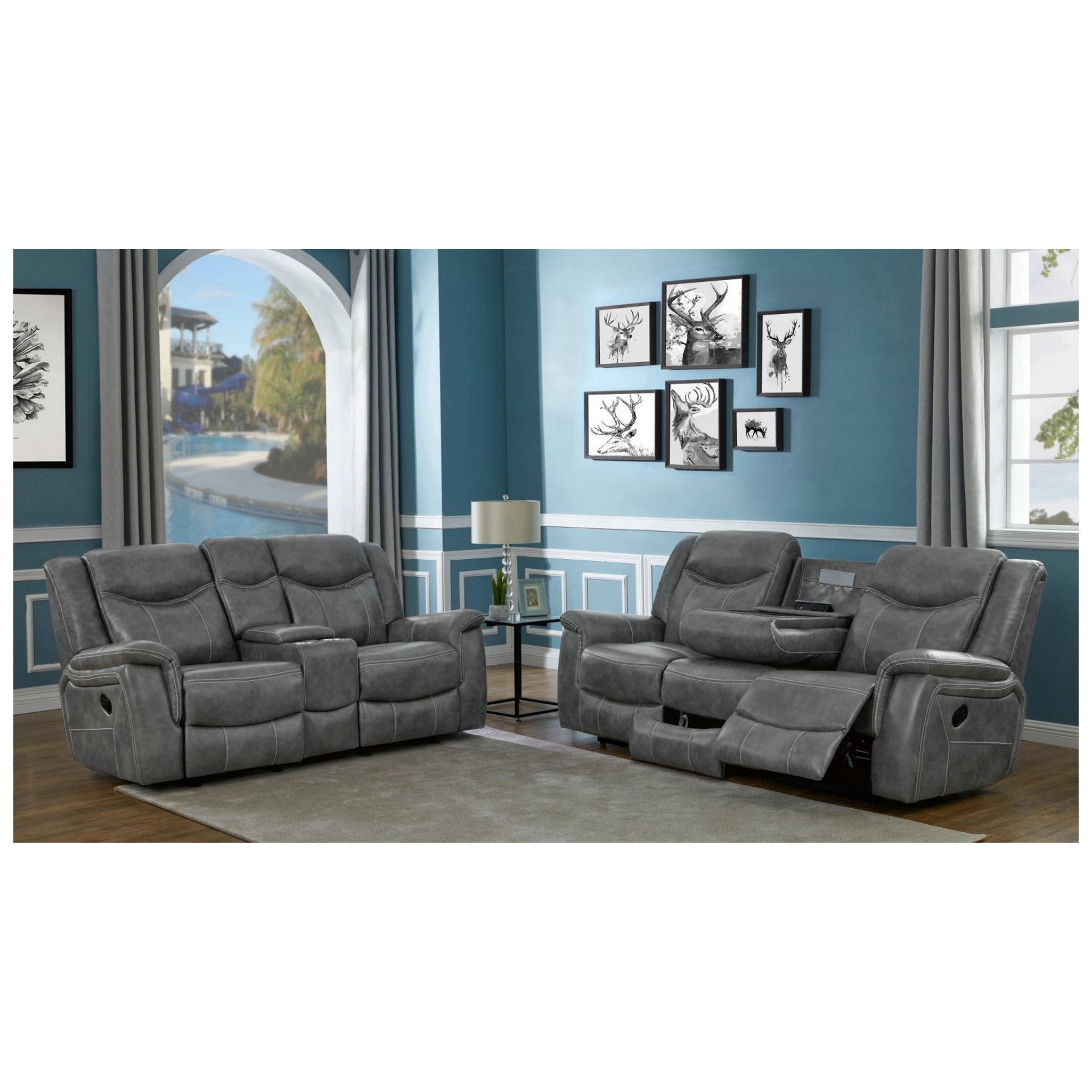 Conrad 2-piece Living Room Set Grey 650354-S2