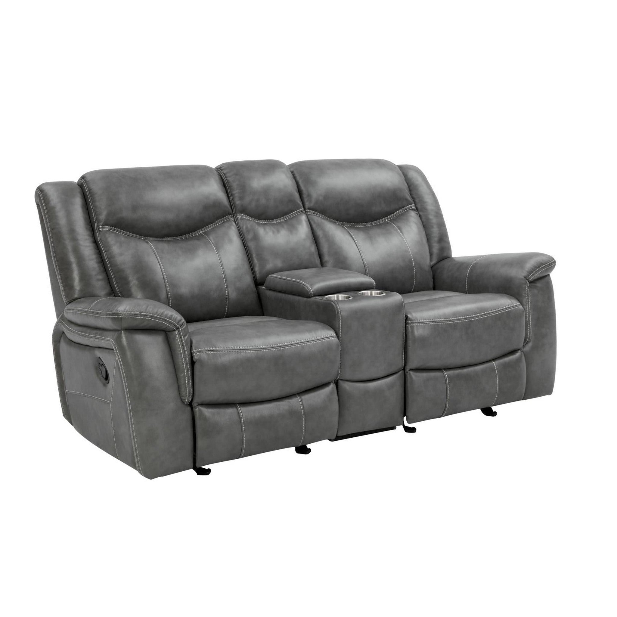 Conrad Upholstered Motion Loveseat Cool Grey 650355