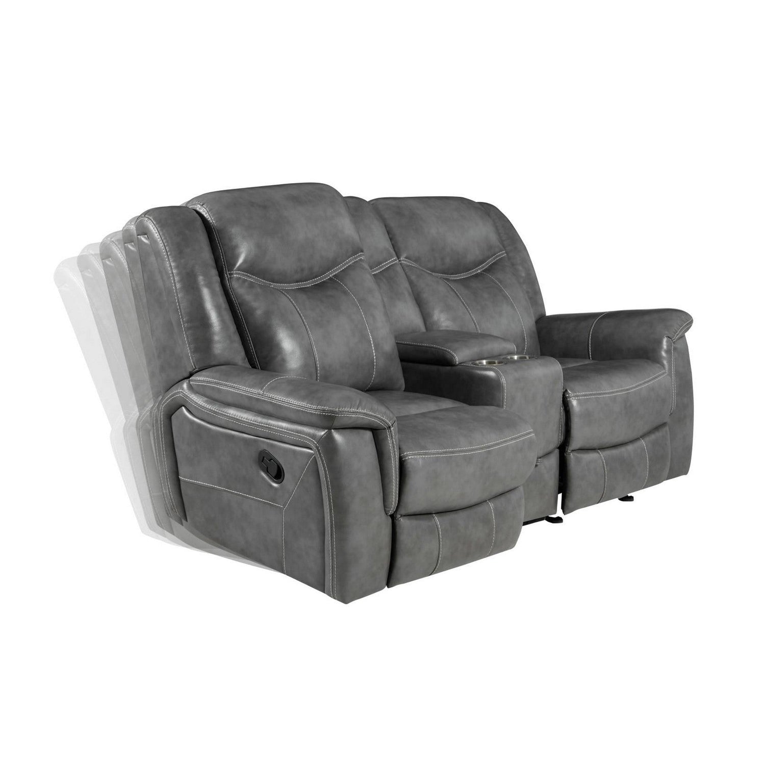 Conrad Upholstered Motion Loveseat Cool Grey 650355