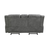 Conrad Upholstered Motion Loveseat Cool Grey 650355