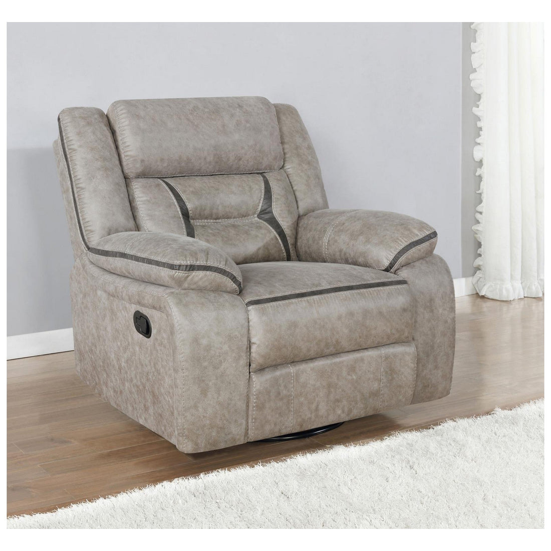 Greer Upholstered Tufted Back Glider Recliner 651353