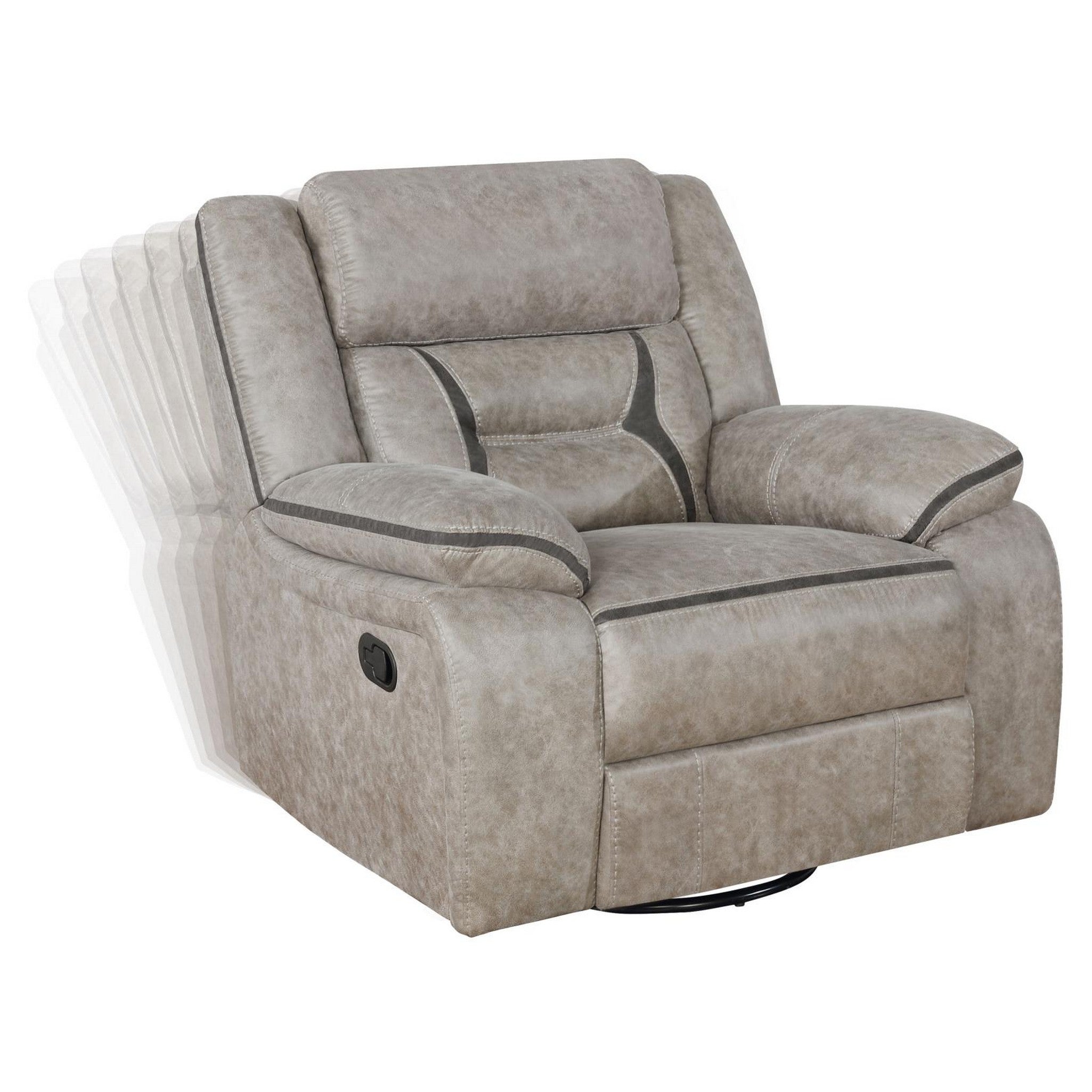 Greer Upholstered Tufted Back Glider Recliner 651353