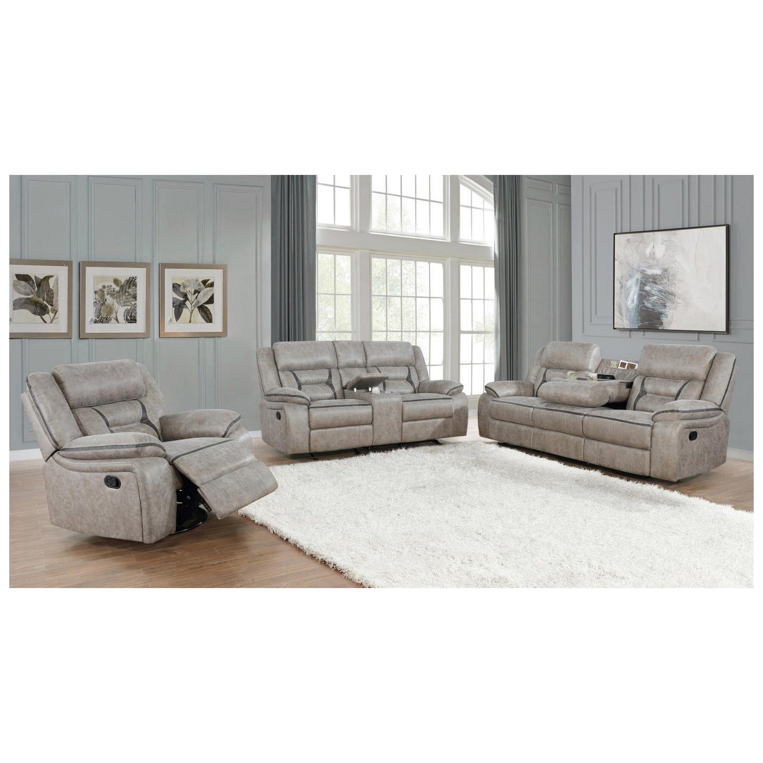 Greer Upholstered Tufted Back Glider Recliner 651353