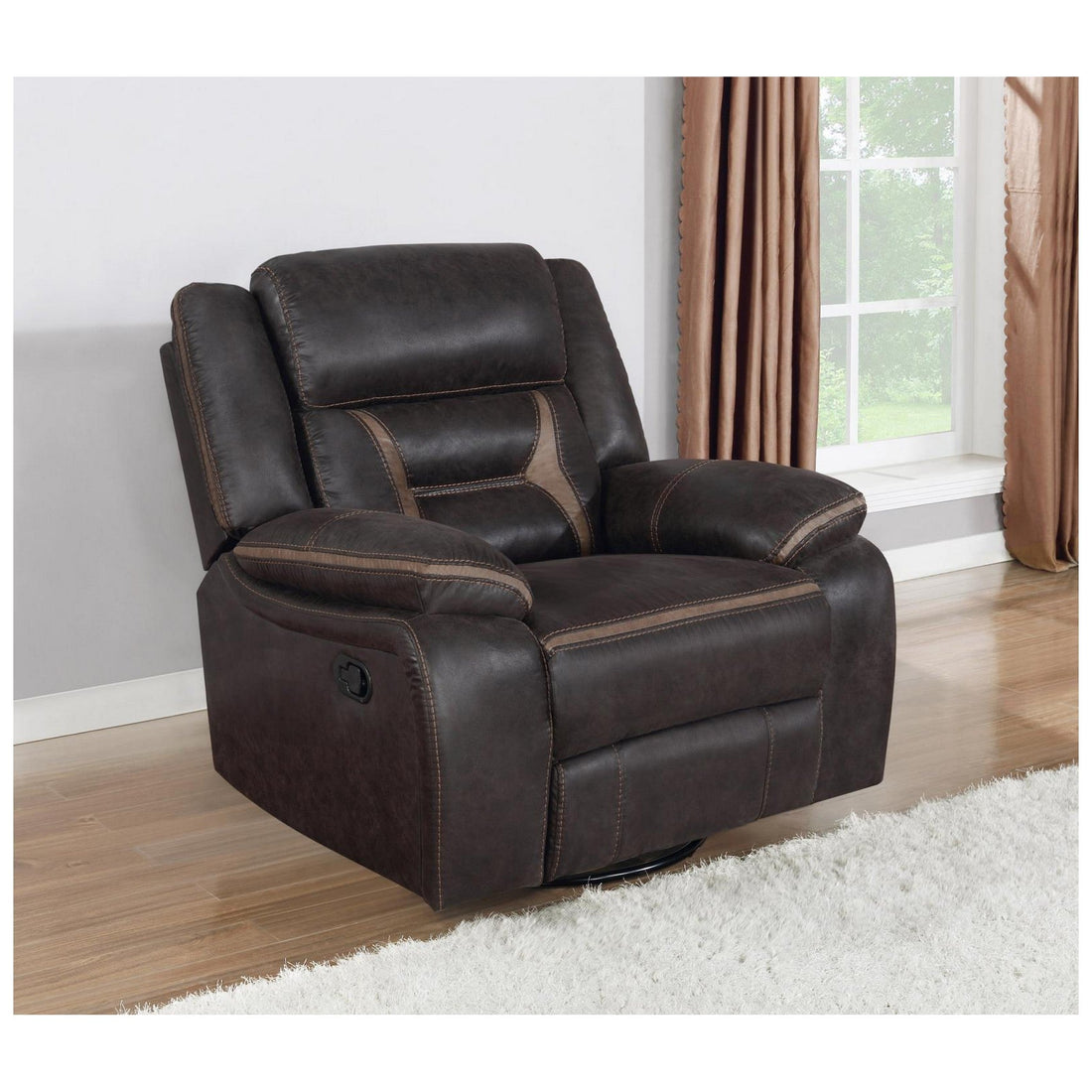 Greer Upholstered Tufted Back Glider Recliner 651356