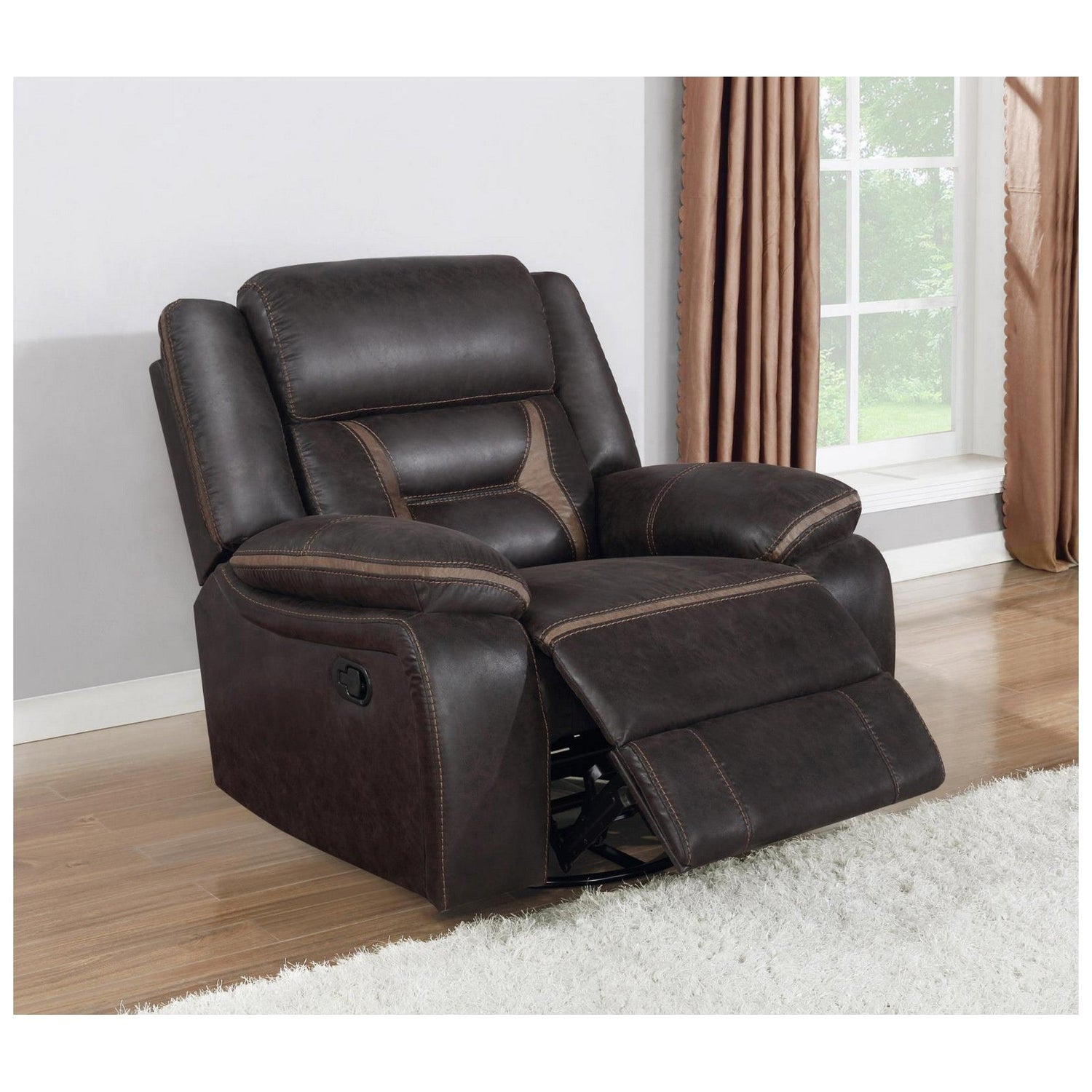 Greer Upholstered Tufted Back Glider Recliner 651356