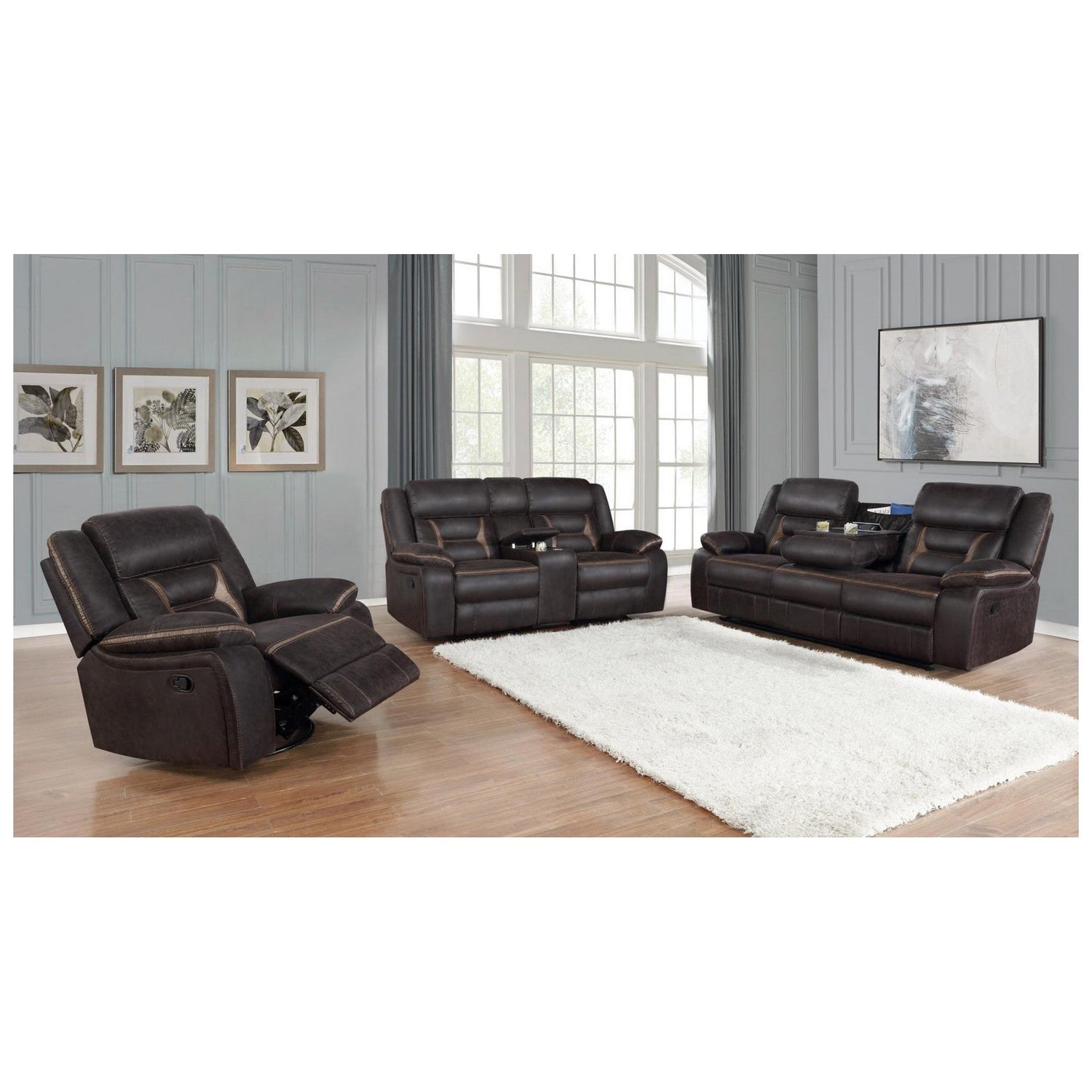 Greer Upholstered Tufted Back Glider Recliner 651356