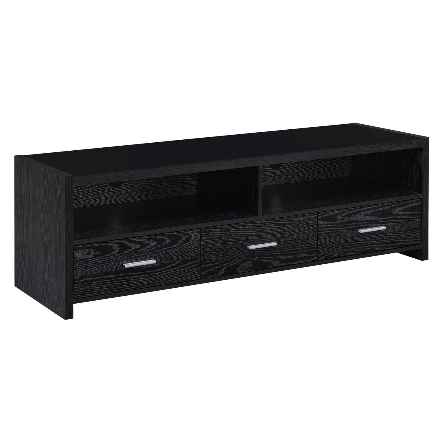 Alton 62&quot; 3-drawer TV Console Black Oak 700645