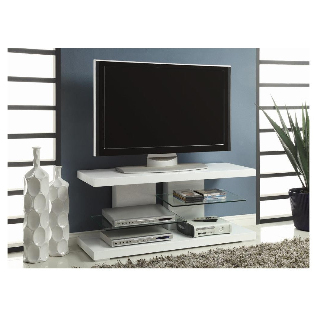 Cogswell 2-shelf TV Console Glossy White 700824