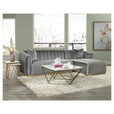 Meryl Square Coffee Table White and Gold 700846