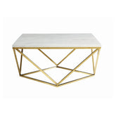 Meryl Square Coffee Table White and Gold 700846