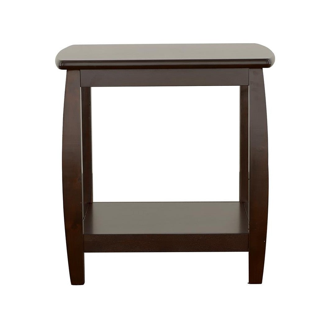 Dixon Square End Table with Bottom Shelf Espresso 701077