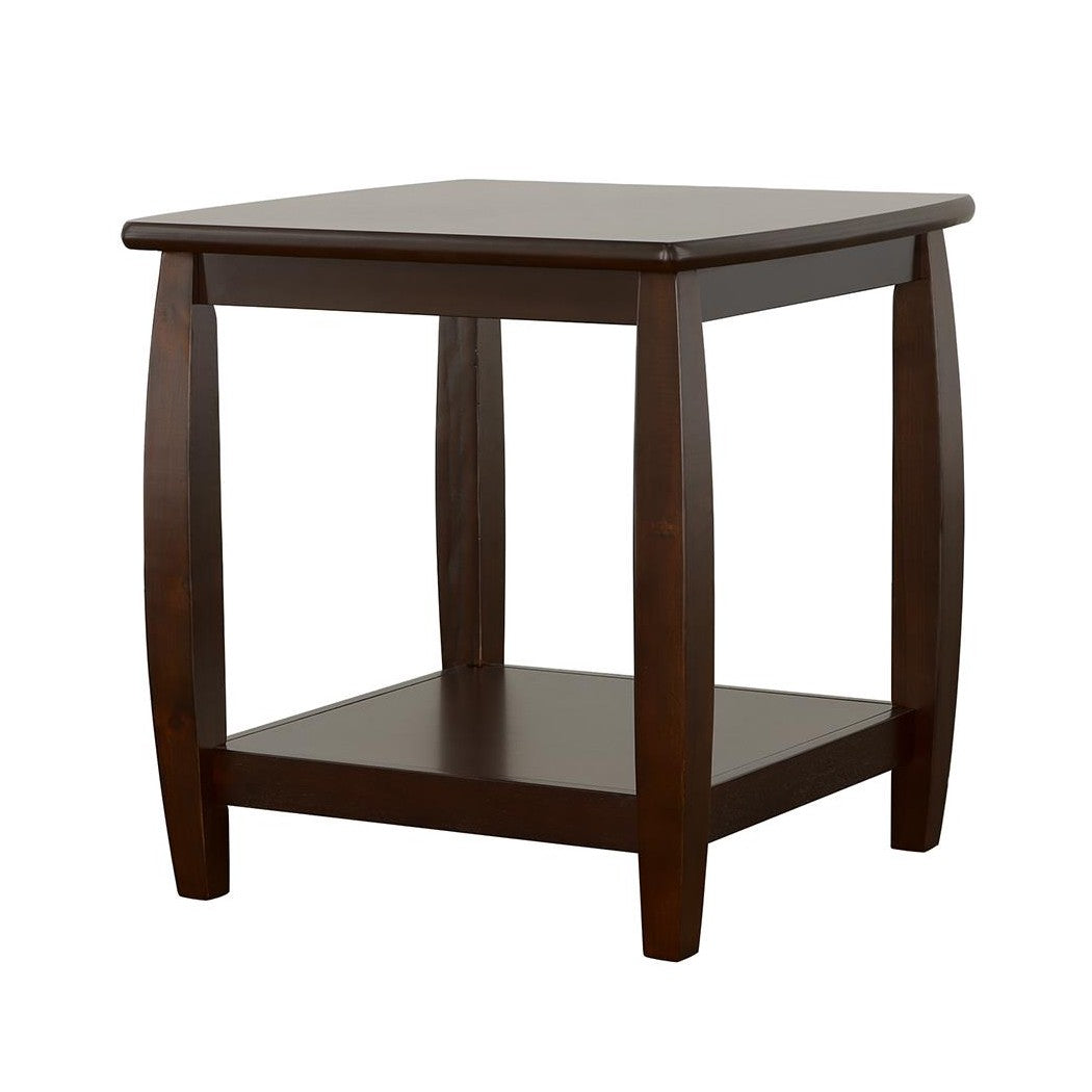 Dixon Square End Table with Bottom Shelf Espresso 701077