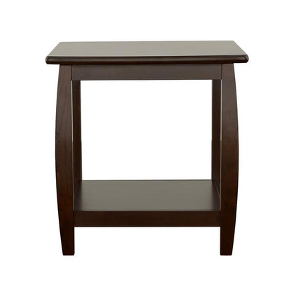 Dixon Square End Table with Bottom Shelf Espresso 701077