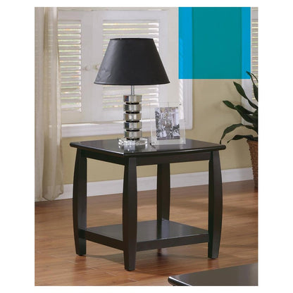 Dixon Square End Table with Bottom Shelf Espresso 701077