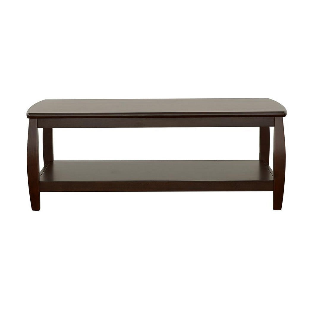 Dixon Rectangular Coffee Table with Lower Shelf Espresso 701078