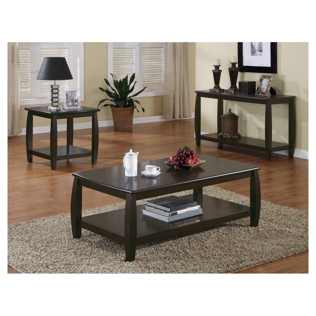 Dixon Rectangular Coffee Table with Lower Shelf Espresso 701078