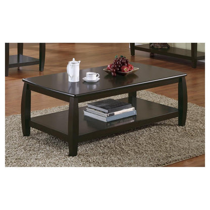 Dixon Rectangular Coffee Table with Lower Shelf Espresso 701078