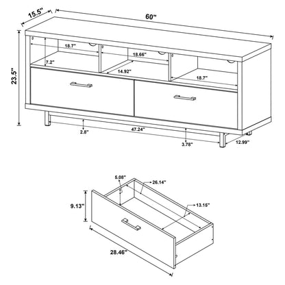 Casey 2-drawer Rectangular TV Console Cappuccino 701973