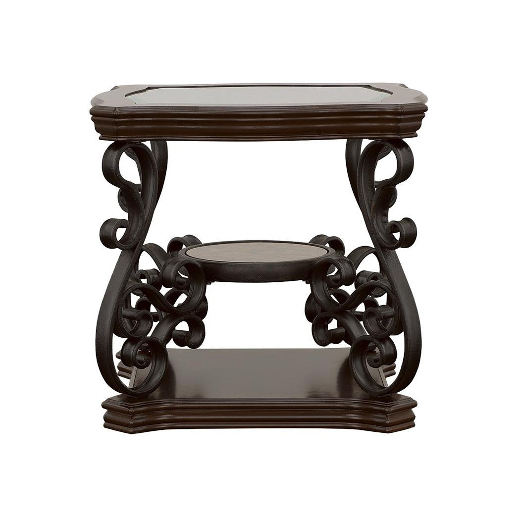 Laney End Table Deep Merlot and Clear 702447