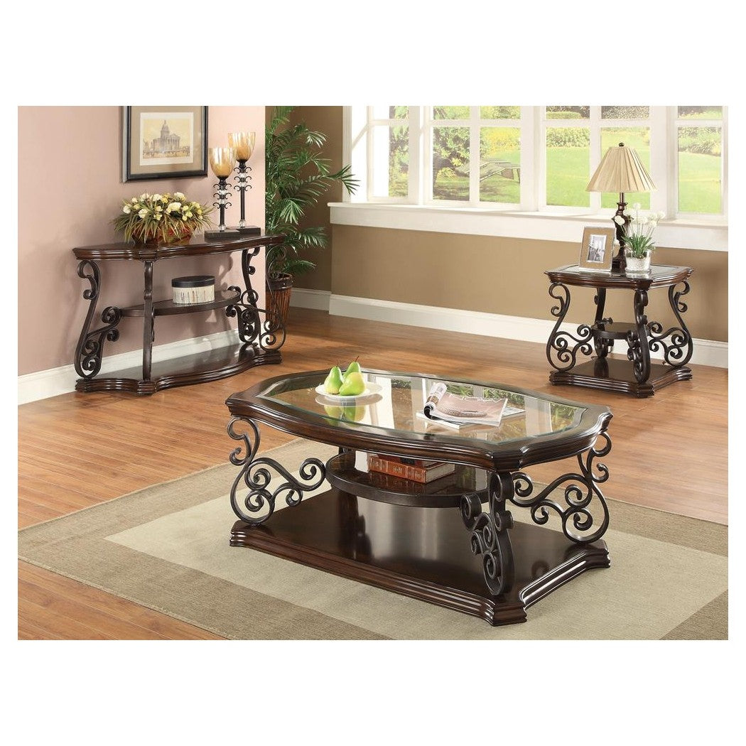 Laney End Table Deep Merlot and Clear 702447