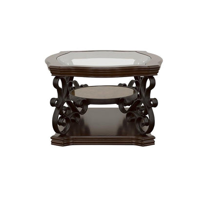 Laney Coffee Table Deep Merlot and Clear 702448