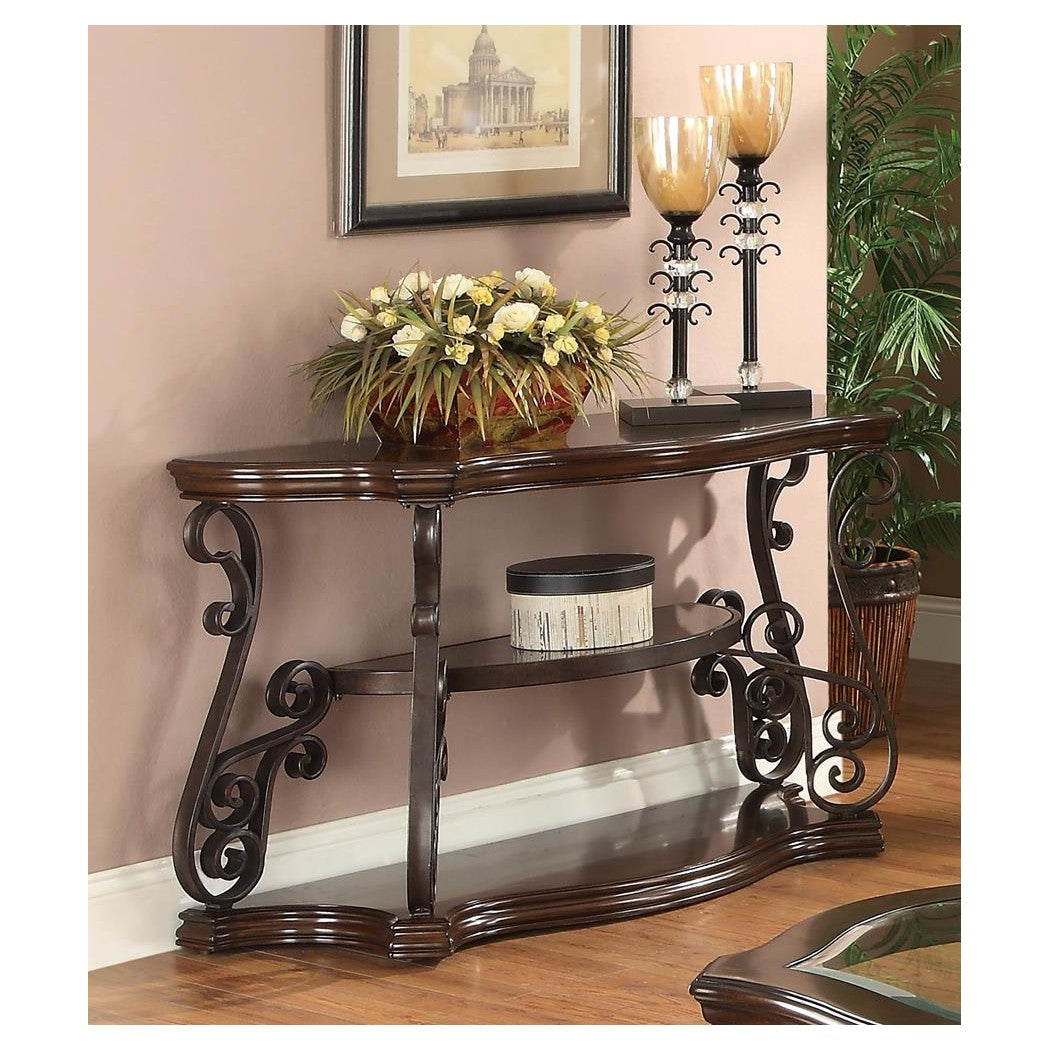 Laney Sofa Table Deep Merlot and Clear 702449