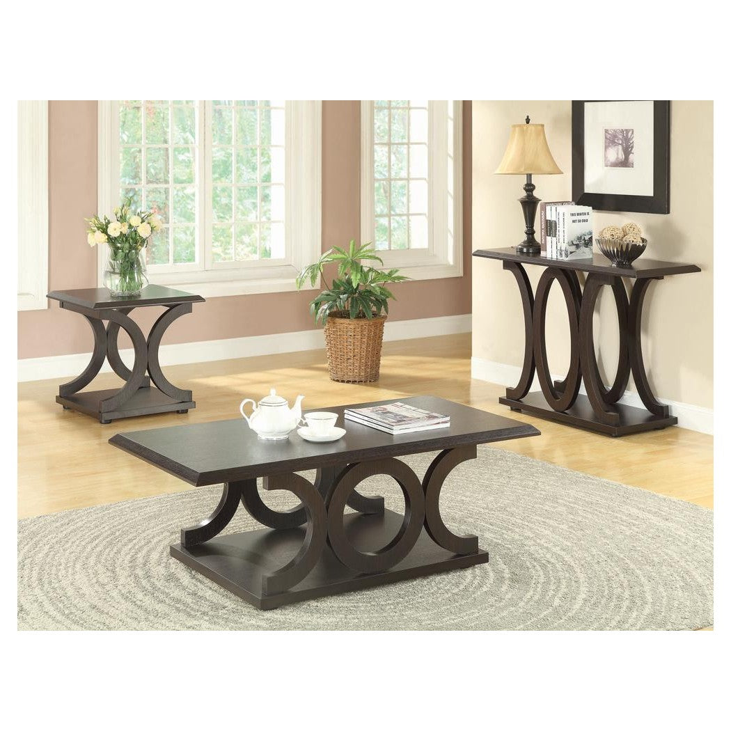 Shelly C-shaped Base End Table Cappuccino 703147