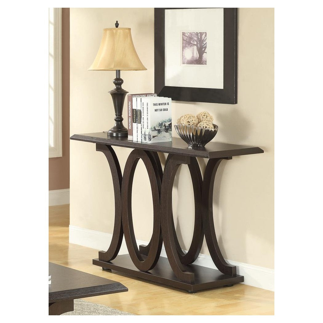 Shelly C-shaped Base Sofa Table Cappuccino 703149