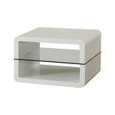 Elana Square 2-shelf End Table Glossy White 703267