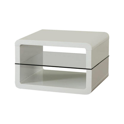 Elana Square 2-shelf End Table Glossy White 703267