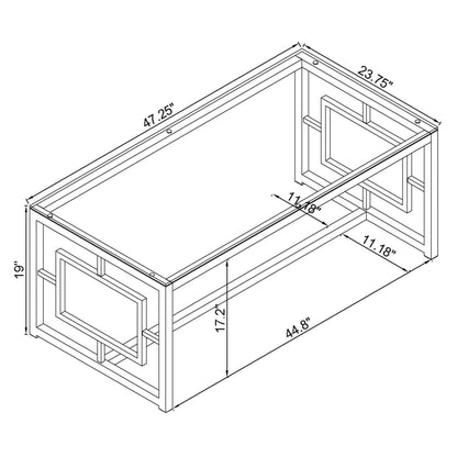 Merced Rectangle Glass Top Coffee Table Nickel 703738