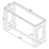 Merced Rectangle Glass Top Sofa Table Nickel 703739