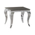 Luna Square End Table Chrome and Black 705017