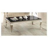 Luna Rectangular Coffee Table Chrome and Black 705018