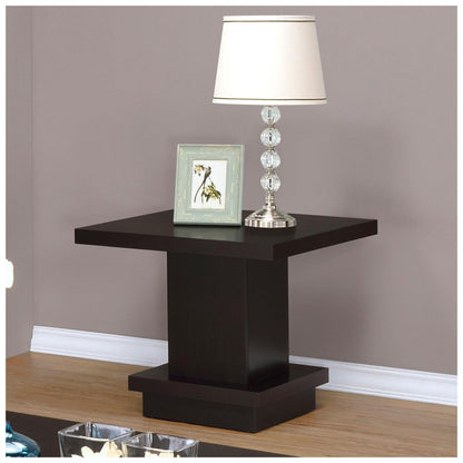 Reston Pedestal Square End Table Cappuccino 705167