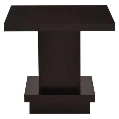 Reston Pedestal Square End Table Cappuccino 705167