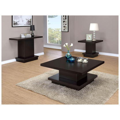 Reston Pedestal Square End Table Cappuccino 705167