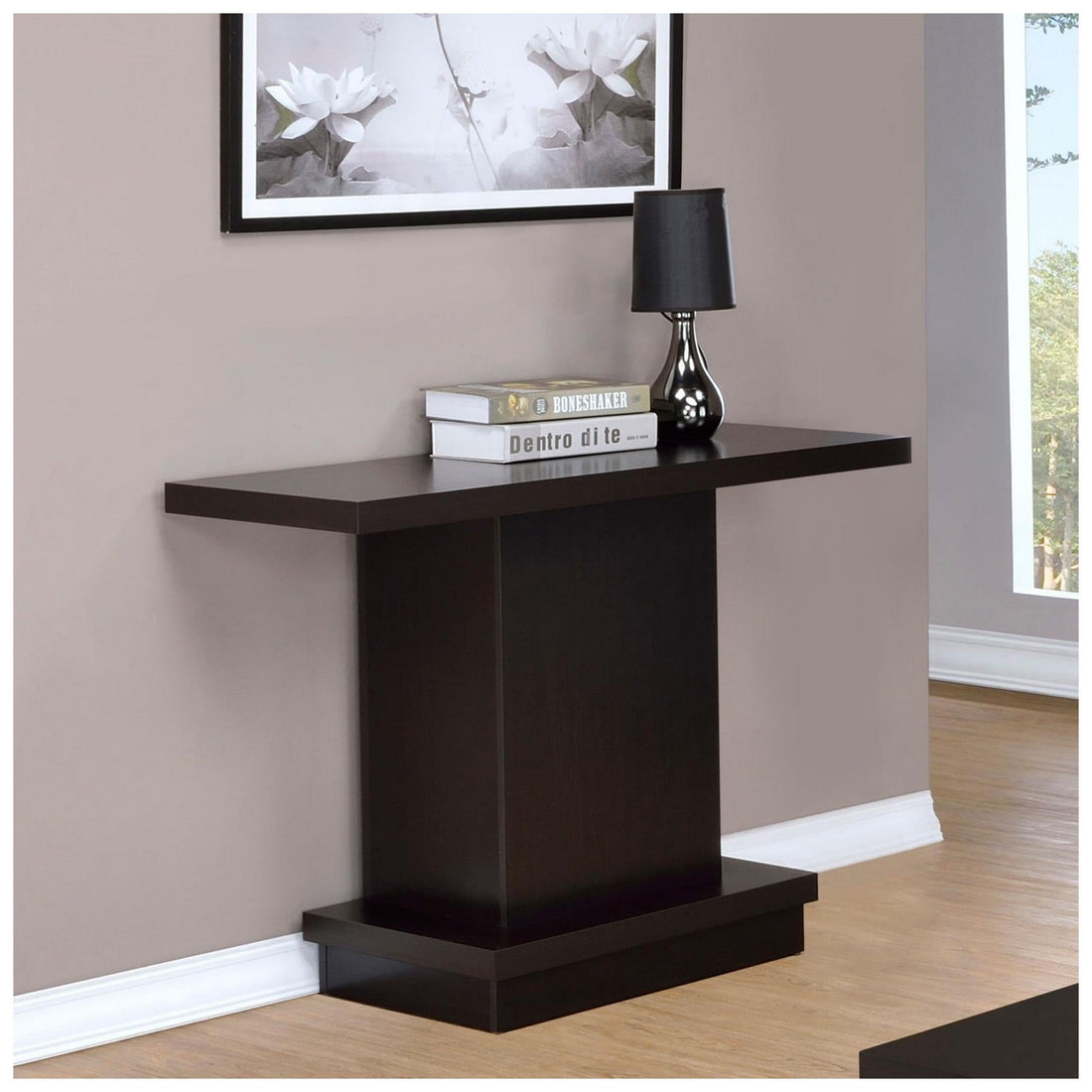 Reston Pedestal Sofa Table Cappuccino 705169